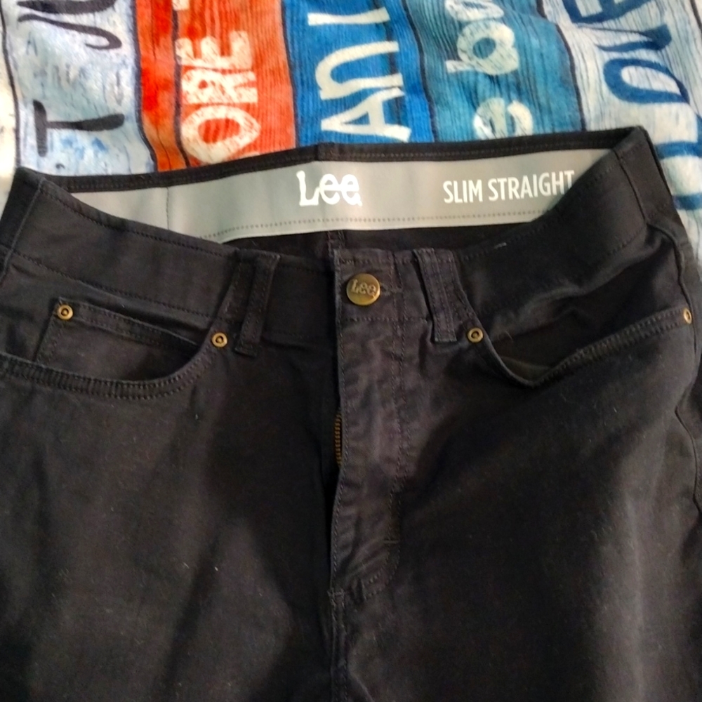 New lee khaki pants black slim 32x34